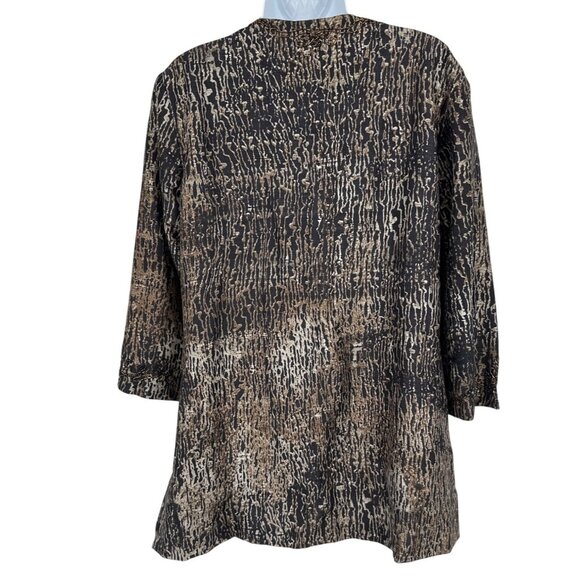 Chicos Beaded Jacket Black & Gold Animal Print Size 2 US L - Picture 7 of 10